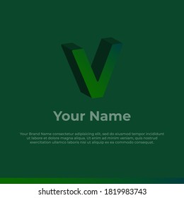 Logotype. Alphabet 3D Logo Letter V. Monogram Logo for your brand and Company
