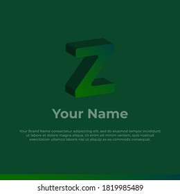 Logotype. Alphabet 3D Logo Letter Z. Monogram Logo for your brand and Company