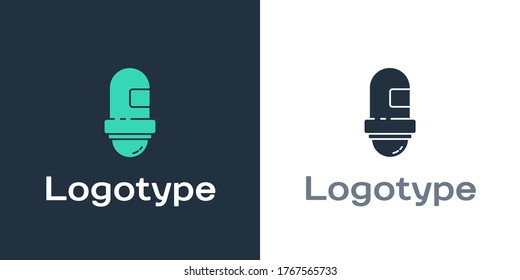 Logotype Antiperspirant deodorant roll icon isolated on white background. Cosmetic for body hygiene. Logo design template element. Vector Illustration
