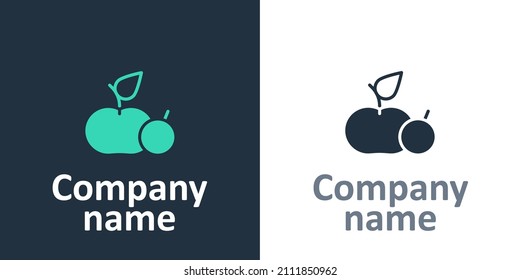 Logotype Apple icon isolated on white background. Excess weight. Healthy diet menu. Fitness diet apple. Logo design template element. Vector