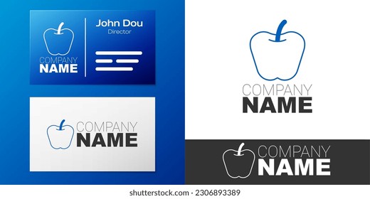 Logotype Apple icon isolated on white background. Excess weight. Healthy diet menu. Fitness diet apple. Logo design template element. Vector