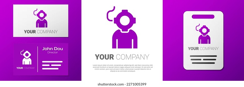 Logotype Aqualung icon isolated on white background. Diving helmet. Diving underwater equipment. Logo design template element. Vector