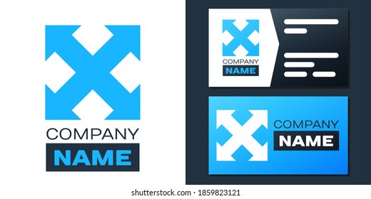 Logotype Arrows in four directions icon isolated on white background. Logo design template element. Vector.