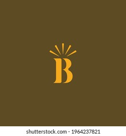 Logotype B symbol and sun minimalism vector identity for company