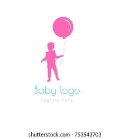 Logotype baby for children's store, developing center, clothes, club, toys store, accessories, shop, happy time, kids. Logo vector illustration