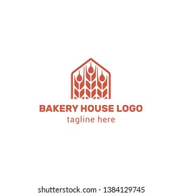 Logotype bakery house, logo vector for delivery, preparing, fast food, useful, home eat