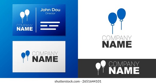 Logotype Balloons with ribbon icon isolated on white background. Logo design template element. Vector