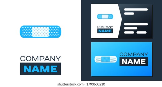 Logotype Bandage plaster icon isolated on white background. Medical plaster, adhesive bandage, flexible fabric bandage. Logo design template element. Vector.