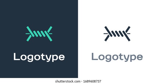 Logotipo Icono de alambre de púas aislado en fondo blanco. Elemento de plantilla de diseño del logotipo. Ilustración vectorial