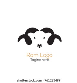 Logotype beautiful ram face, horn