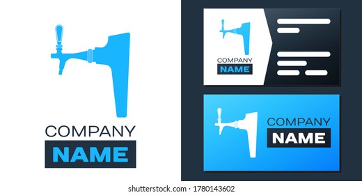 Logotype Beer tap icon isolated on white background. Logo design template element. Vector