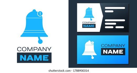 Logotype Bell icon isolated on white background. New Notification icon. New message icon. Logo design template element. Vector.