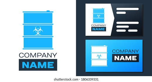 Logotype Biological hazard or biohazard barrel icon isolated on white background. Radioactive garbage emissions, danger of ecological disaster. Logo design template element. Vector.