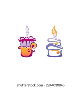 Logotype birthday cake vector template with white  background