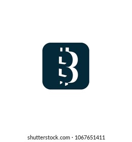 Logotype bitcoin currency vector