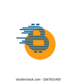 Logotype bitcoin currency vector