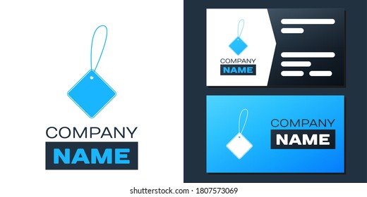 Logotype Blank label template price tag icon isolated on white background. Empty shopping discounts sticker. Template discount banner. Logo design template element. Vector.