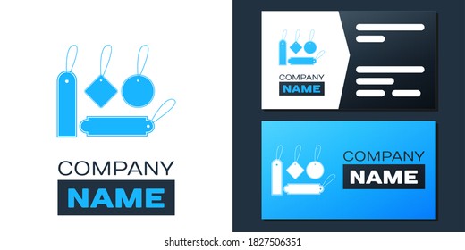 Logotype Blank labels template price tags set icon isolated on white background. Empty shopping discounts stickers. Template discount banners set. Logo design template element. Vector.
