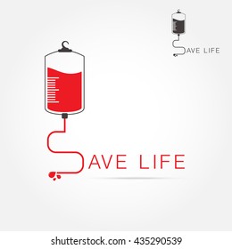 logotype blood donation, help the sick and needy. dropper with a drop of blood,on white background Vector illustration