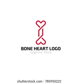 Logotype Bone Heart, Logo Vector For Shop, Store, Logistic, Delivery