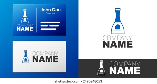 Logotype Bottle of nail polish icon isolated on white background. Logo design template element. Vector