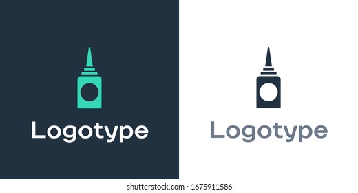 Logotype Bottle nasal spray icon isolated on white background. Logo design template element. Vector Illustration