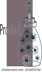 Logotype with bottle in vintage style