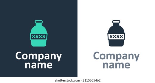 Logotype Bottle of water icon isolated on white background. Soda aqua drink sign. Logo design template element. Vector