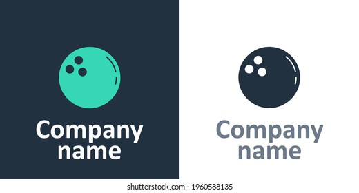 Logotype Bowling ball icon isolated on white background. Sport equipment. Logo design template element. Vector