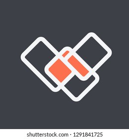 logotype, box design abstract form V, modern and creative design for industry and business, vector logo templates, web logo, media logo and technology