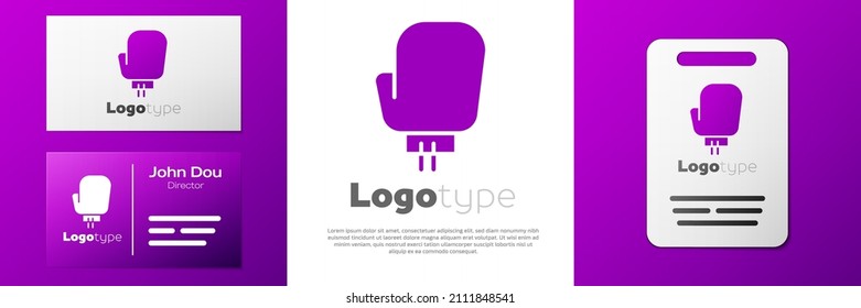 Icono de guante de boxeo de Logotipo aislado en fondo blanco. Elemento de plantilla de diseño de logotipo. Ilustración vectorial