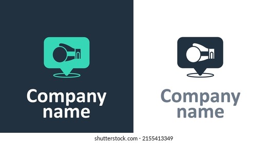 Logotype Boxing glove icon isolated on white background. Logo design template element. Vector