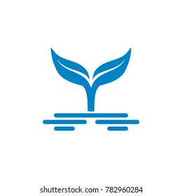 Logotype for branding identity. A sprout has grown out of a water. Vector image.