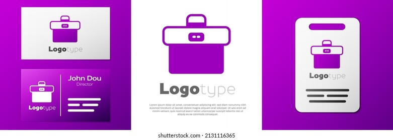 Icono de portada de Logotipo aislado en fondo blanco. Signo de caso comercial. Cartera de negocios. Elemento de plantilla de diseño de logotipo. Vector