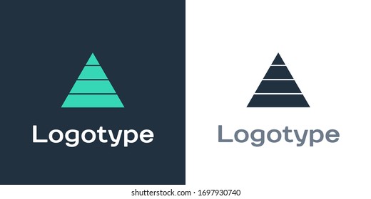 Logotype Business Pyramid Diagramm Infografiken Symbol einzeln auf weißem Hintergrund. Pyramidal-Stufen-Graphen-Elemente. Logo-Design-Element. Vektorgrafik