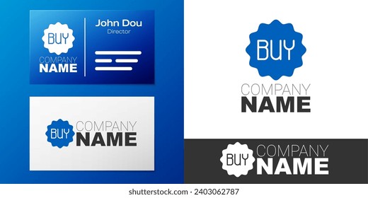 Logotype Buy button icon isolated on white background. Logo design template element. Vector