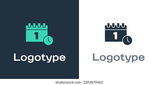 Logotype Calendar with first september date icon isolated on white background. September 1. Date and time, day, month. Holiday. Logo design template element. Vector
