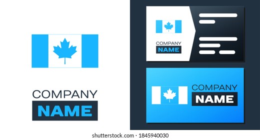 Icono de la bandera de Canadá de logotipo aislado en fondo blanco. Elemento de plantilla de diseño de logotipo. Vector.