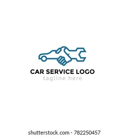 Logotype car service, logo vector for shop, store, repair, mechanic, headlights, wrench, parts
