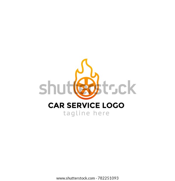 Logotype car\
service, logo vector for shop, store, repair, mechanic, headlights,\
wrench, parts, wheel\
fire