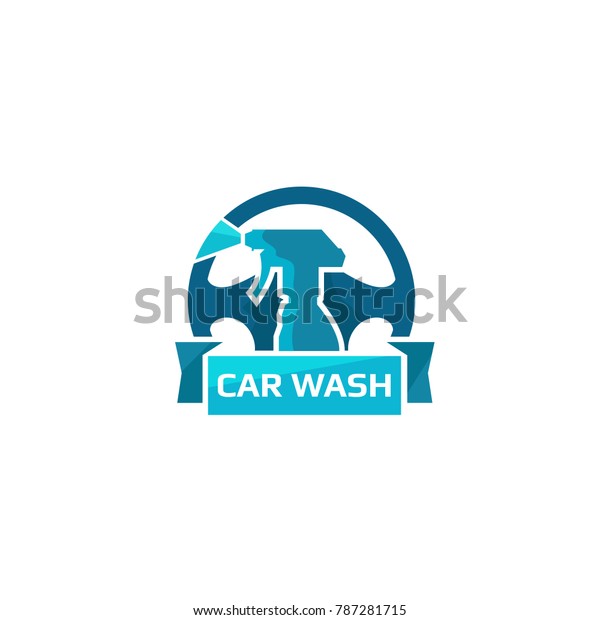 Logotype car wash, logo vector for shop, store,\
service clean