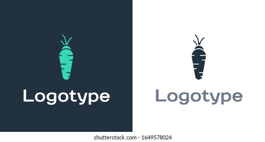 Logotype Carrot icon isolated on white background. Logo design template element. Vector Illustration