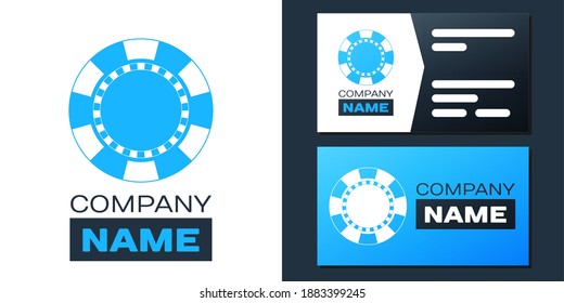 Logotype Casino chip icon isolated on white background. Logo design template element. Vector.