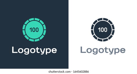 Logotype Casino chips icon isolated on white background. Casino gambling. Logo design template element. Vector Illustration