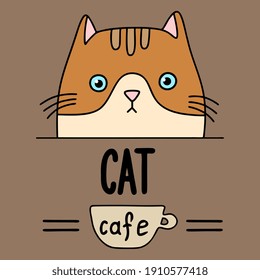 Cafetería con gatos Logotipo para cafés, restaurantes. Ilustración vectorial de logotipo.