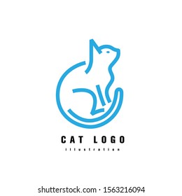 Logotype of the cat. Vector illustration. Color vector object.