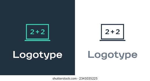 Logotype Chalkboard icon isolated on white background. School Blackboard sign. Logo design template element. Vector