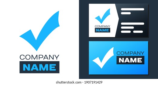 Logotype Check mark icon isolated on white background. Tick symbol. Logo design template element. Vector.