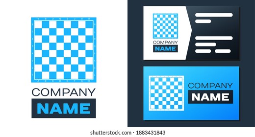 Logotype Chess board icon isolated on white background. Ancient Intellectual board game. Logo design template element. Vector.