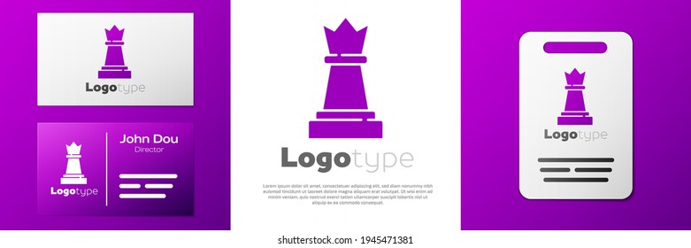 Logotype Chess icon isolated on white background. Business strategy. Game, management, finance. Logo design template element. Vector